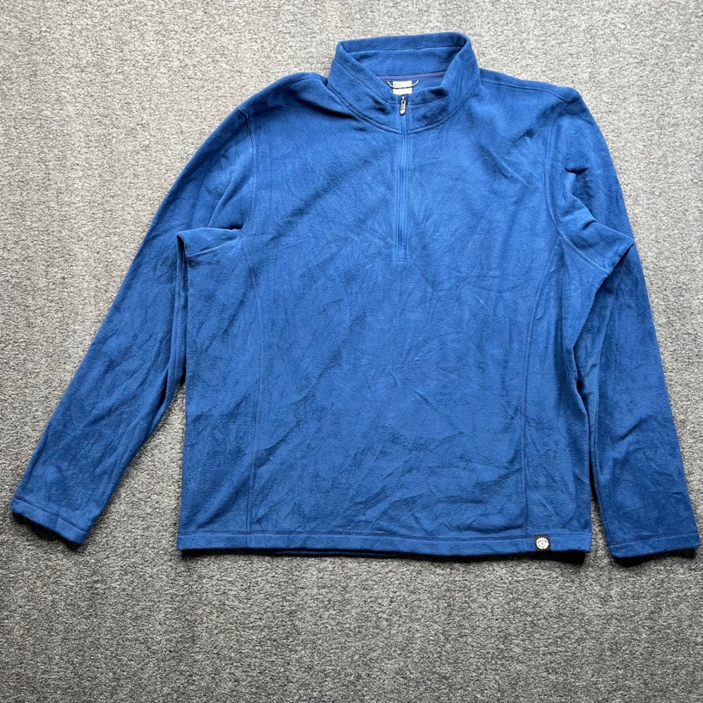 REI Co-op Sweater Mens XXL Blue Fleece Pullover 1/4 Zip Long Sleeve Hiking